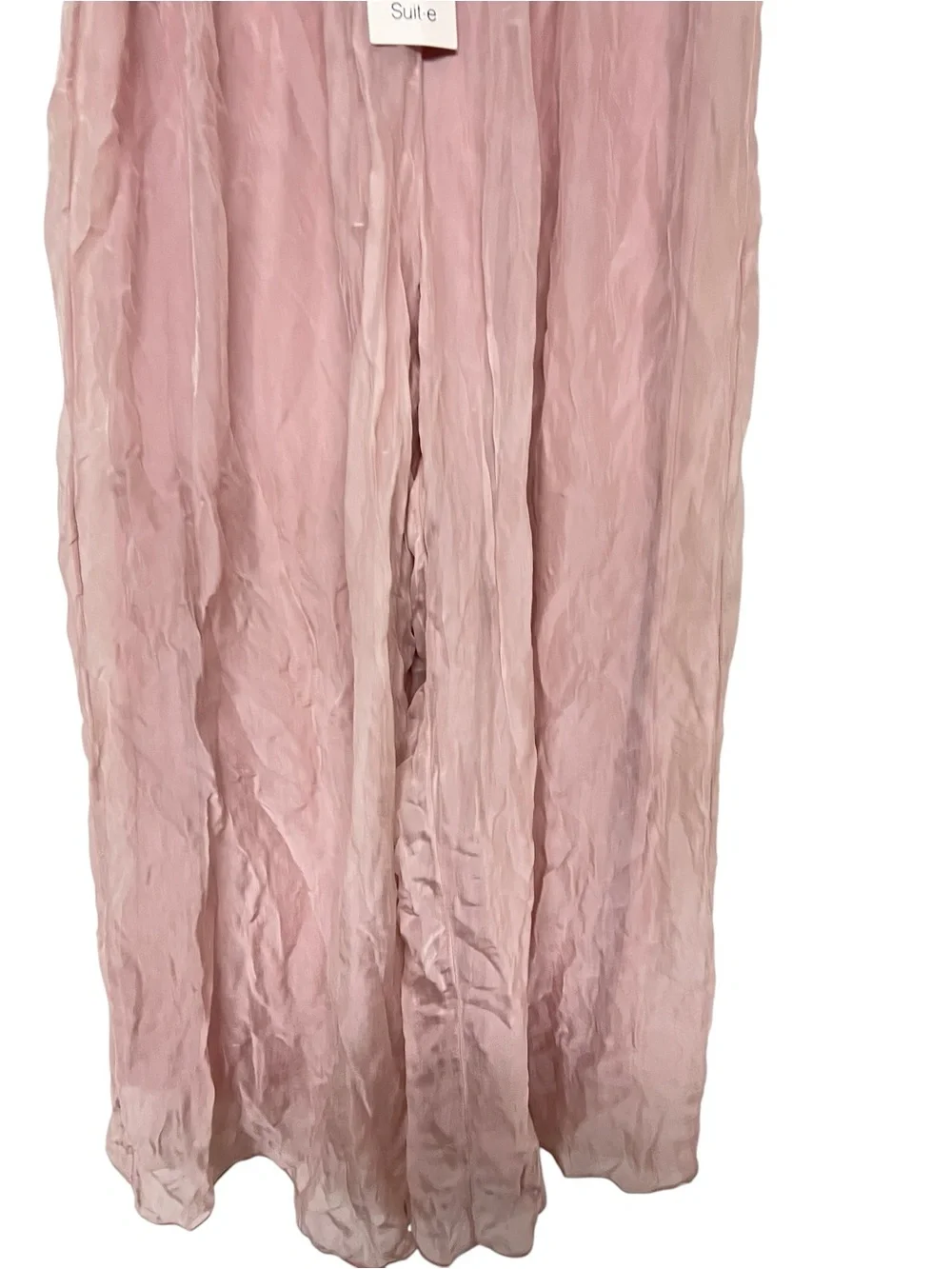 New‎ Suit.e Light Pink Women's Sheer Button-Front Top & Wide Leg Pants Vacation